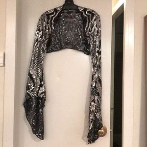 Trashy Lingerie silver sequin Celine bolero XS